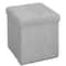 Simplify 15" Faux Linen Folding Storage Ottoman Cube